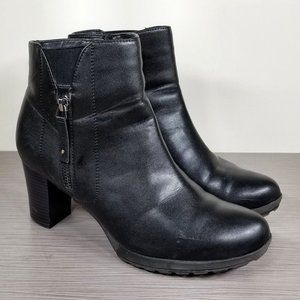 Studio B x Blondo Black Leather Bootie, Womens Size 9.5 M